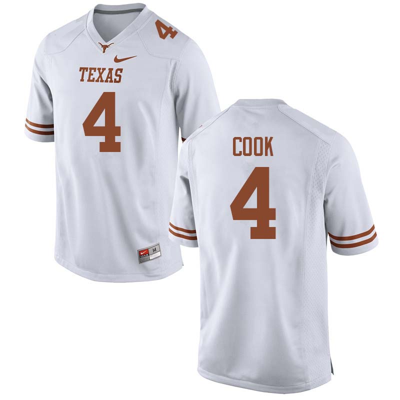 Men #4 Anthony Cook Texas Longhorns College Football Jerseys Sale-White